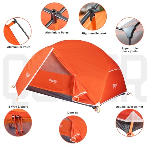 1–2 Person Camping Tent – Windproof Portable Shelter for Hiking, Backpacking & Travel