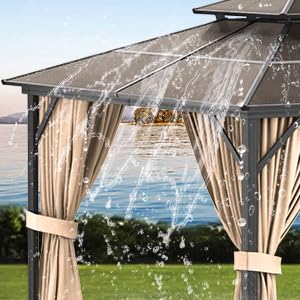 Aluminum Frame Double Roof Gazebo – Metal Pavilion with Netting & Curtains for Patio, Garden & Events