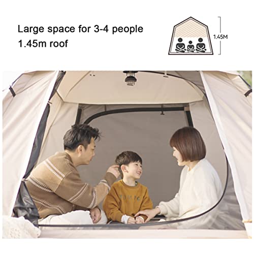 3-Person Pop-Up Camping Tent with Porch & Mesh Windows – Waterproof Family Shelter