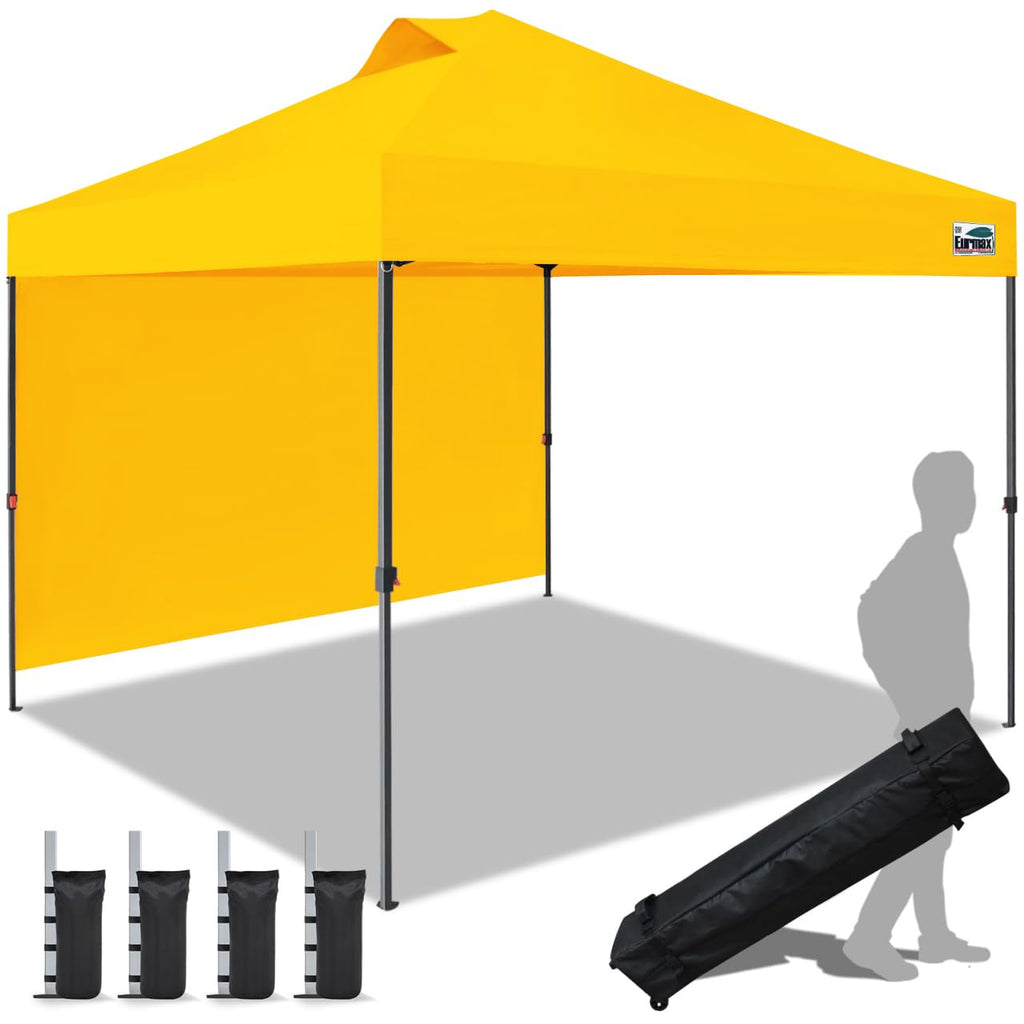 Commercial Pop-Up Canopy Tent – Instant Shelter with 4 Removable Sidewalls, Roller Bag & Sandbags