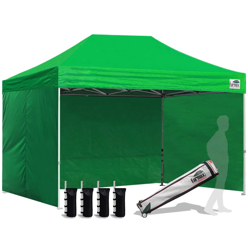 Commercial Pop-Up Canopy Tent – Instant Shelter with 4 Removable Sidewalls, Roller Bag & Sandbags