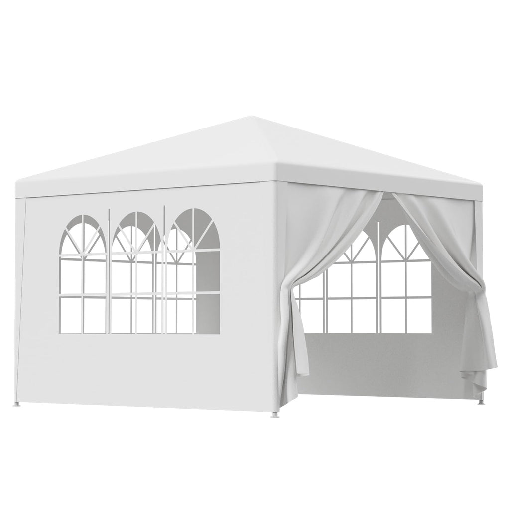 Waterproof Gazebo Canopy Tent – Heavy-Duty Event Shelter with Removable Sidewalls & Windows, White