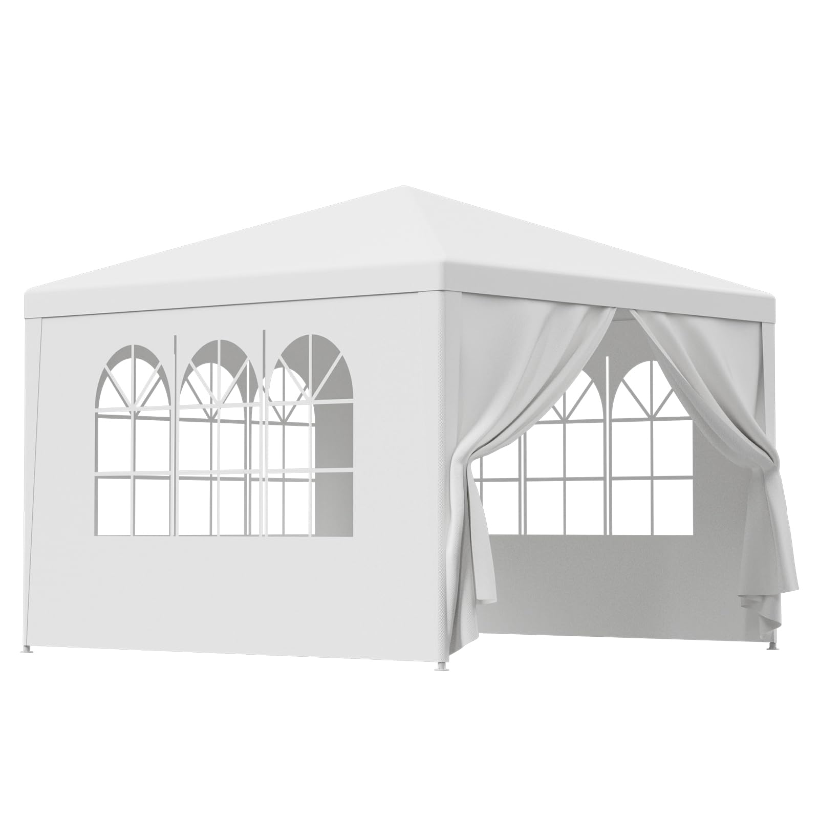 Waterproof Gazebo Canopy Tent – Heavy-Duty Event Shelter with Removable Sidewalls & Windows, White