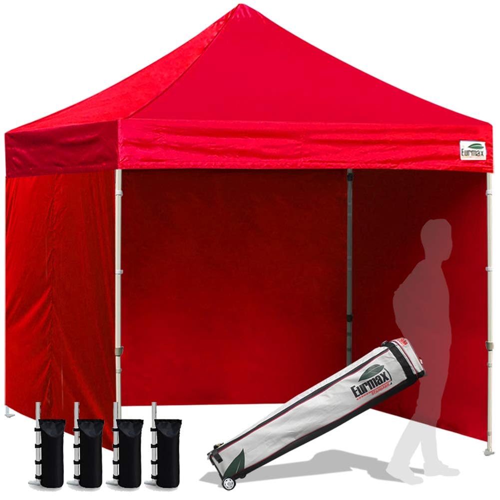 Commercial Pop-Up Canopy Tent – Instant Shelter with 4 Removable Sidewalls, Roller Bag & Sandbags
