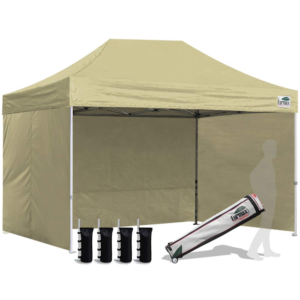 Commercial Pop-Up Canopy Tent – Instant Shelter with 4 Removable Sidewalls, Roller Bag & Sandbags