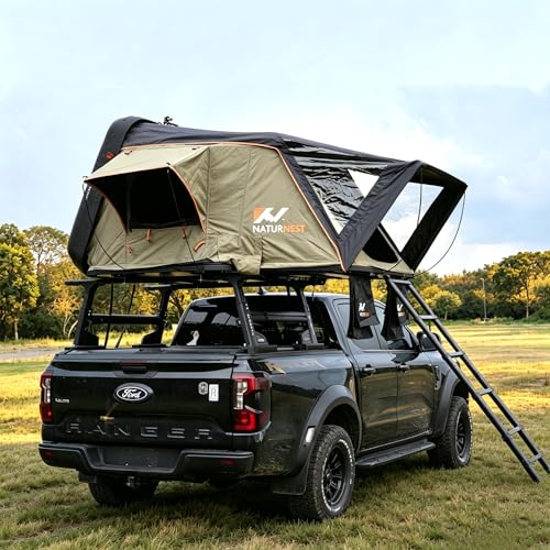 Hard Shell Rooftop Tent – 4-Season Waterproof Pop-Up Roof Tent for 2–3 People with Blackout Privacy Design