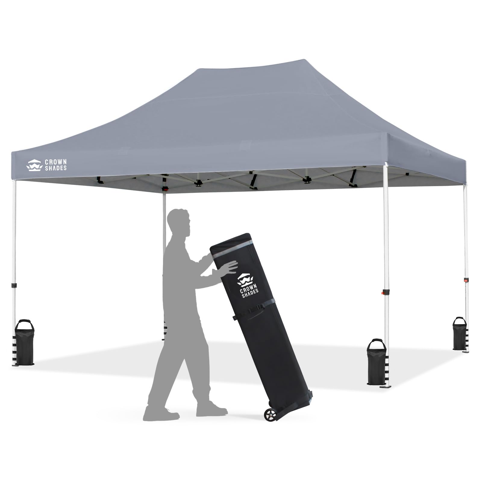 Commercial Pop-Up Canopy Tent – Instant 1-Person Setup with 400D Silver-Coated Fabric, Wheels & Carry Bag