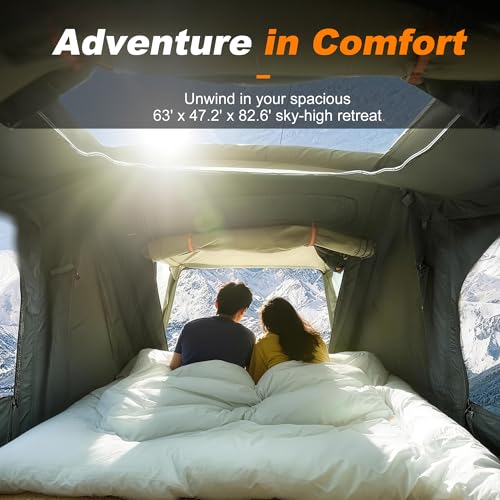 Hard Shell Rooftop Tent – 4-Season Waterproof Pop-Up Roof Tent for 2–3 People with Blackout Privacy Design