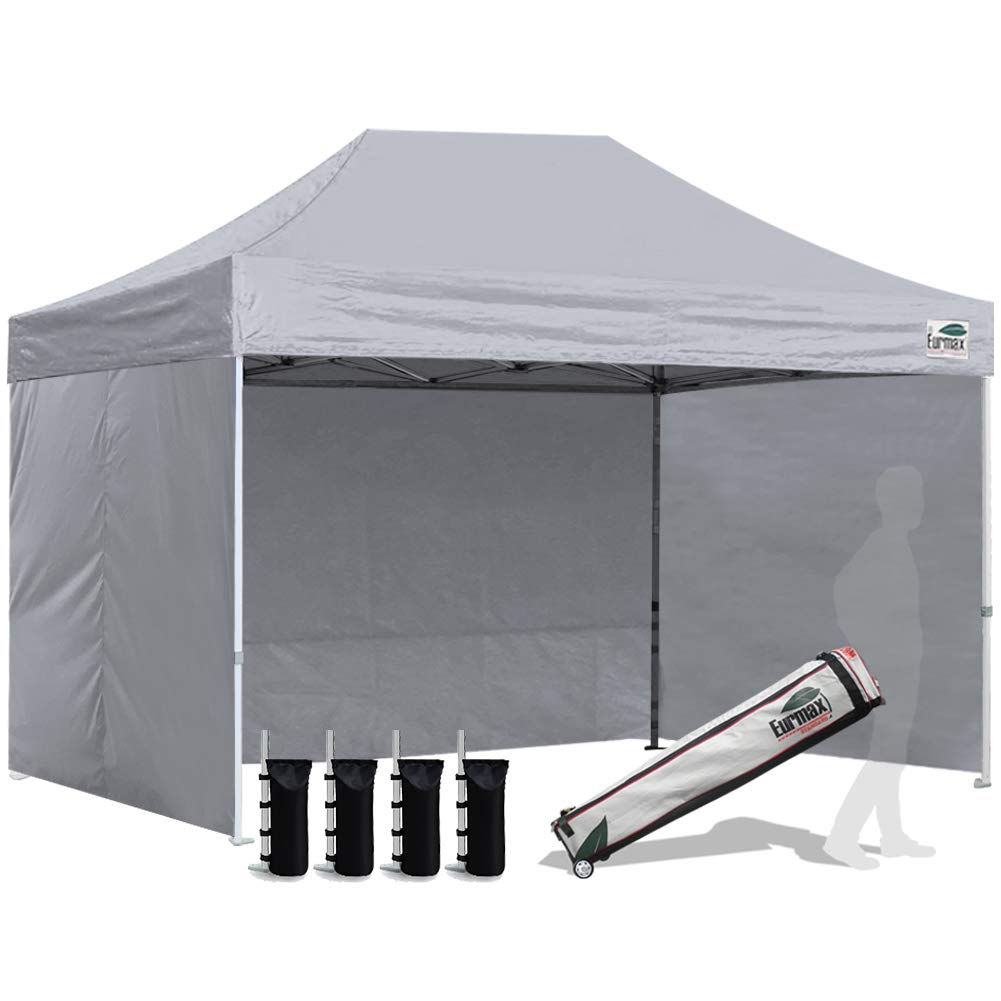 Commercial Pop-Up Canopy Tent – Instant Shelter with 4 Removable Sidewalls, Roller Bag & Sandbags