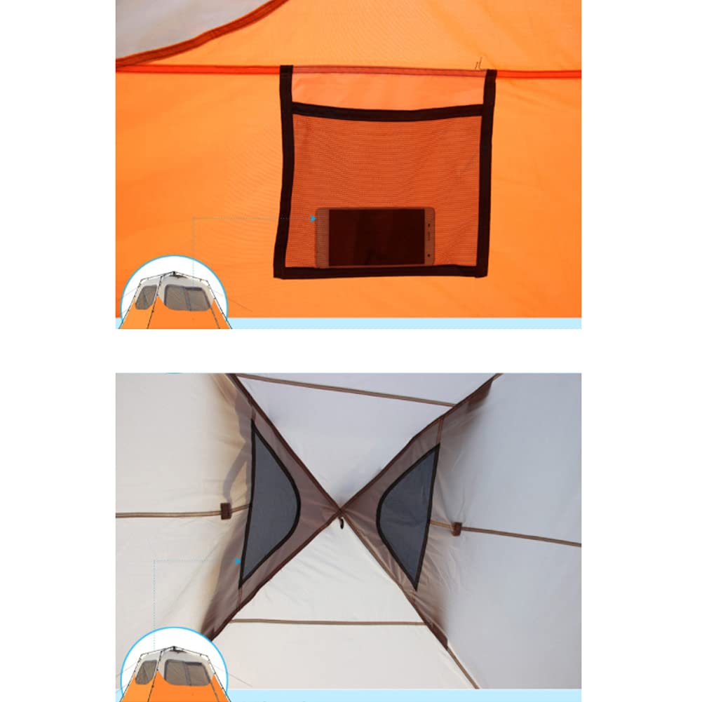5–8 Person Pop-Up Family Camping Tent with Porch & Double Doors – Foldable Double-Layer Shelter