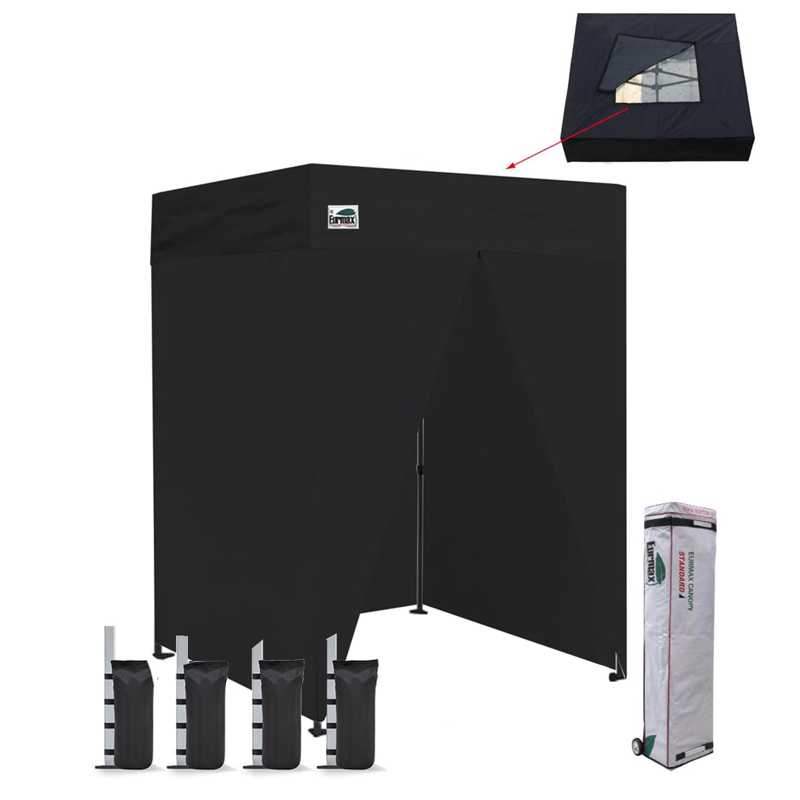 Commercial Pop-Up Canopy Tent – Instant Shelter with 4 Removable Sidewalls, Roller Bag & Sandbags