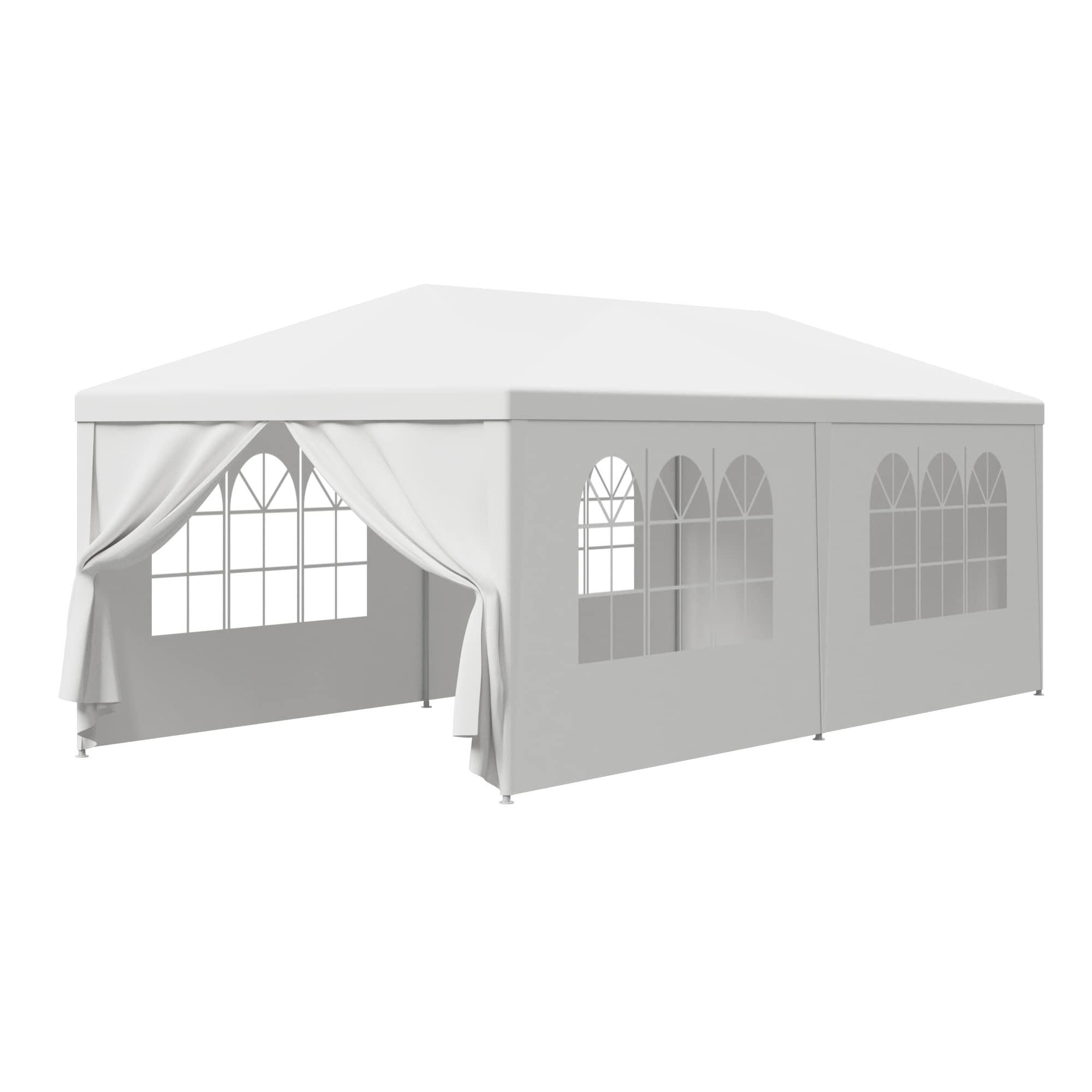 Waterproof Gazebo Canopy Tent – Heavy-Duty Event Shelter with Removable Sidewalls & Windows, White