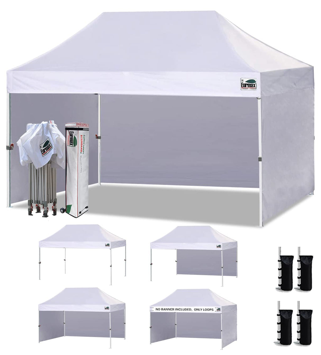 Commercial Pop-Up Canopy Tent – Instant Shelter with 4 Removable Sidewalls, Roller Bag & Sandbags