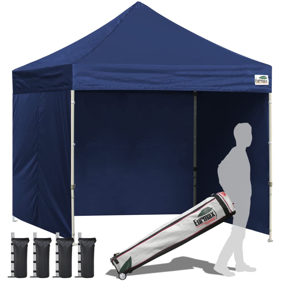 Commercial Pop-Up Canopy Tent – Instant Shelter with 4 Removable Sidewalls, Roller Bag & Sandbags