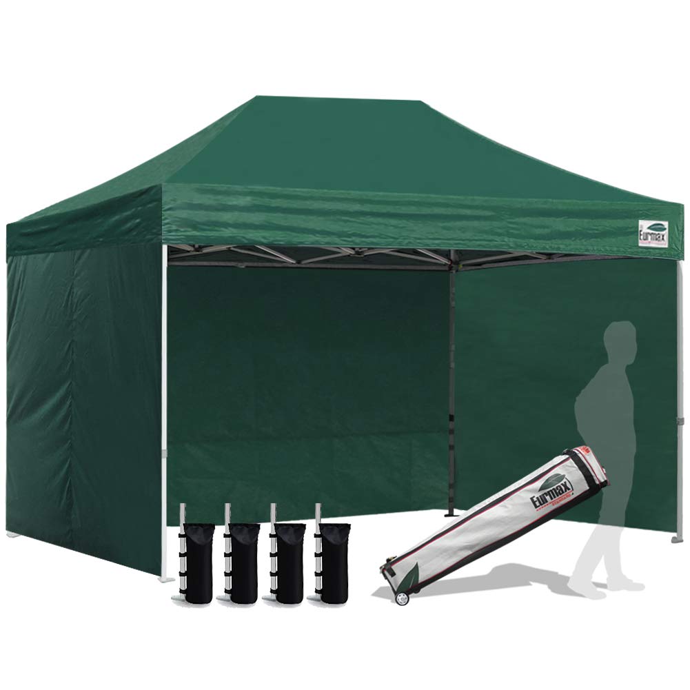 Commercial Pop-Up Canopy Tent – Instant Shelter with 4 Removable Sidewalls, Roller Bag & Sandbags