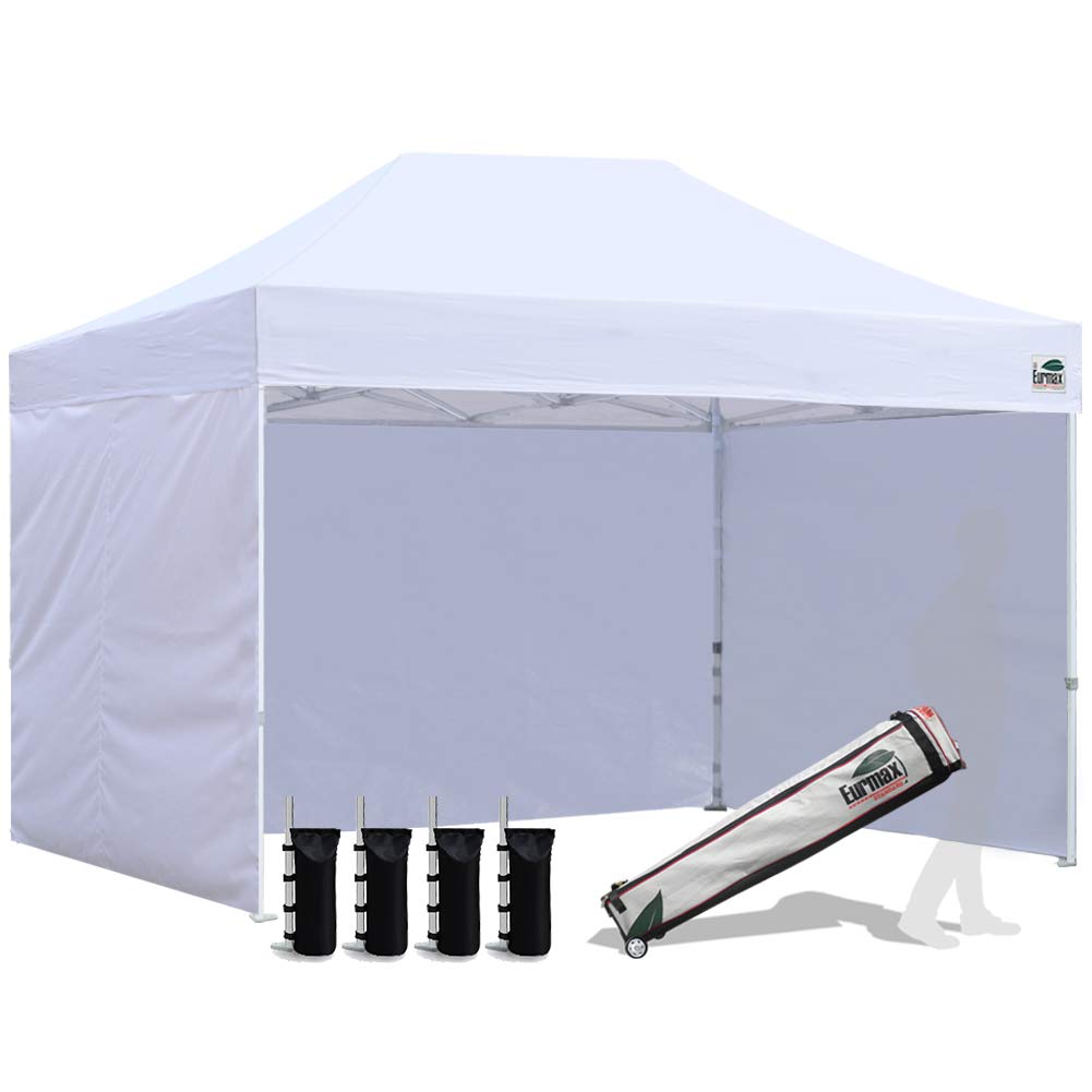 Commercial Pop-Up Canopy Tent – Instant Shelter with 4 Removable Sidewalls, Roller Bag & Sandbags