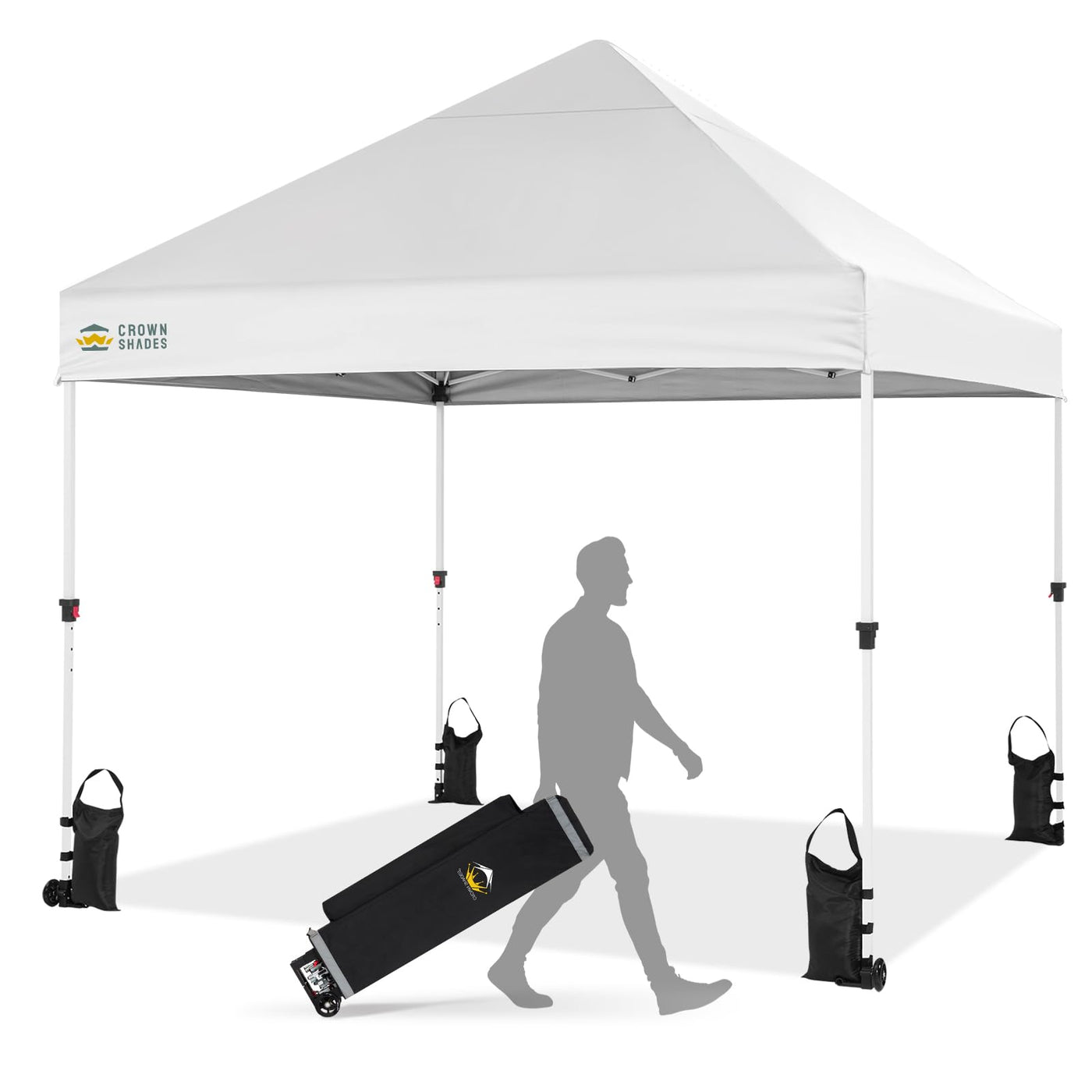 Commercial Pop-Up Canopy Tent – Instant 1-Person Setup with 400D Silver-Coated Fabric, Wheels & Carry Bag