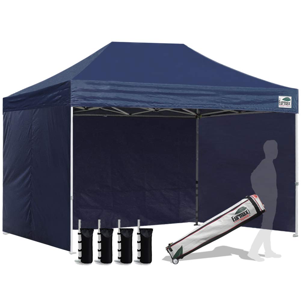 Commercial Pop-Up Canopy Tent – Instant Shelter with 4 Removable Sidewalls, Roller Bag & Sandbags