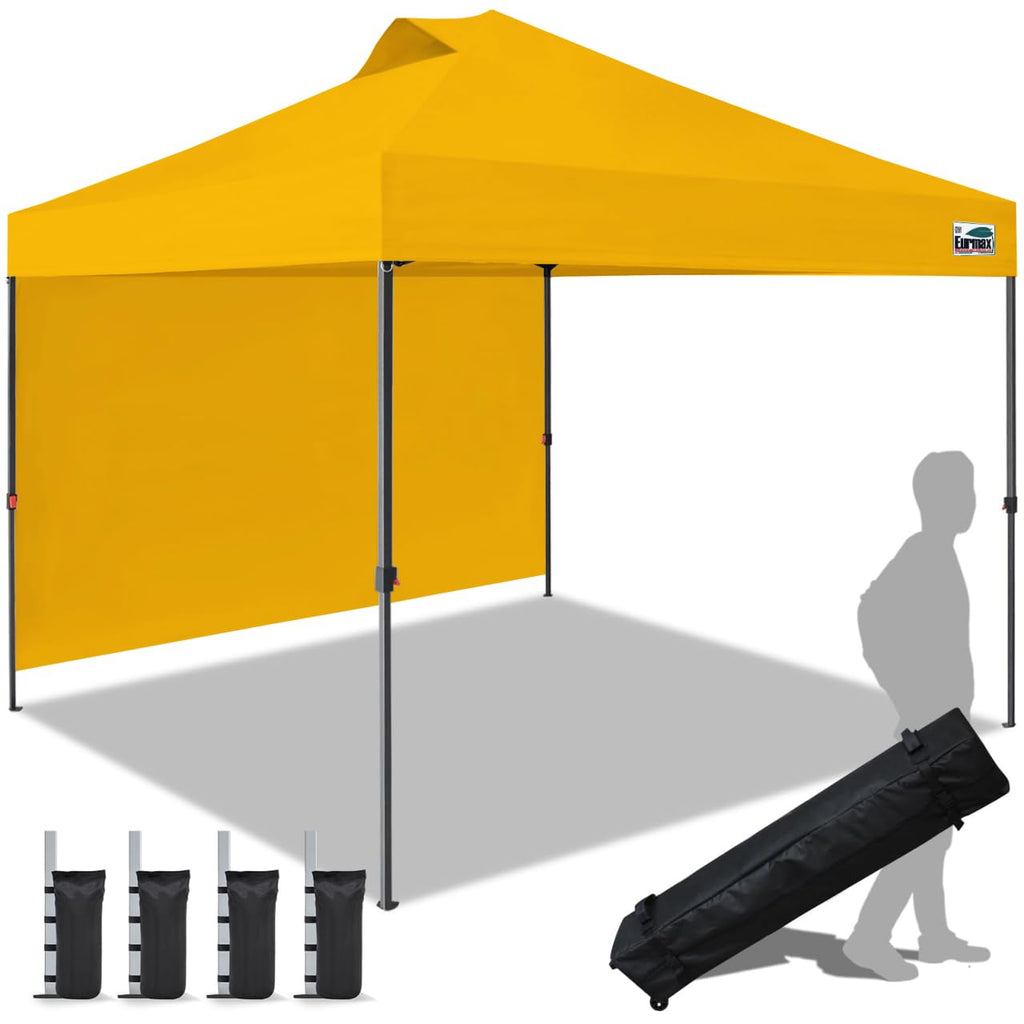 Commercial Pop-Up Canopy Tent – Instant Shelter with 4 Removable Sidewalls, Roller Bag & Sandbags