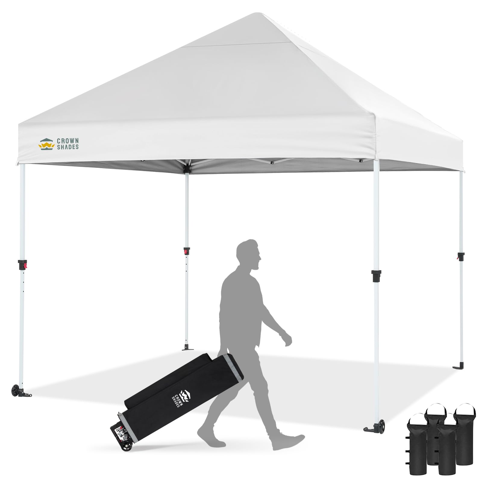 Commercial Pop-Up Canopy Tent – Instant 1-Person Setup with 400D Silver-Coated Fabric, Wheels & Carry Bag