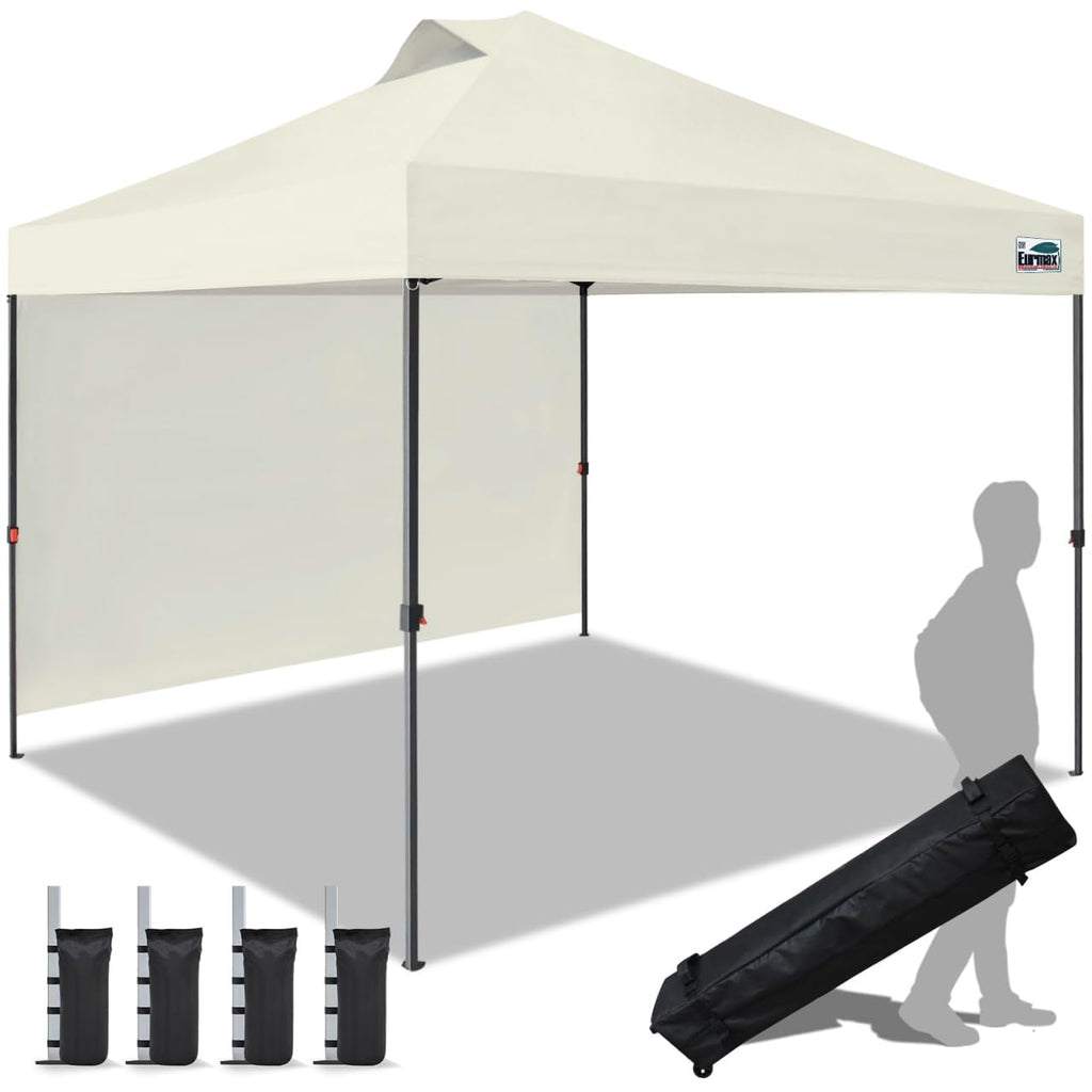 Commercial Pop-Up Canopy Tent – Instant Shelter with 4 Removable Sidewalls, Roller Bag & Sandbags