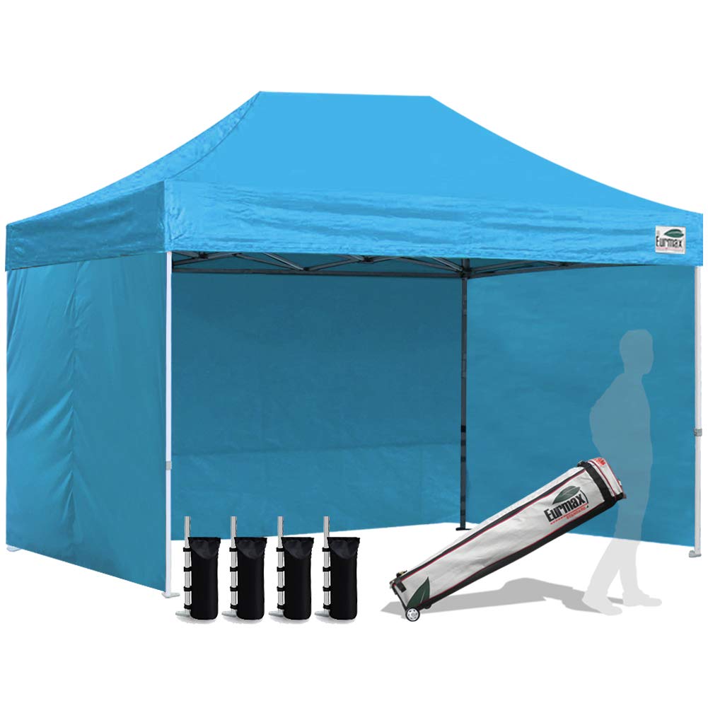 Commercial Pop-Up Canopy Tent – Instant Shelter with 4 Removable Sidewalls, Roller Bag & Sandbags