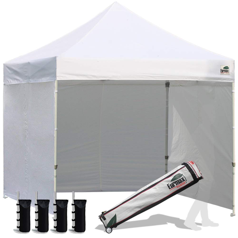 Commercial Pop-Up Canopy Tent – Instant Shelter with 4 Removable Sidewalls, Roller Bag & Sandbags