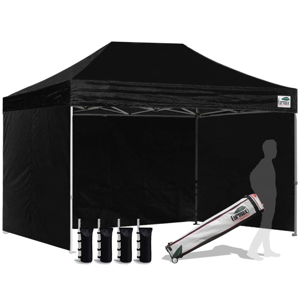Commercial Pop-Up Canopy Tent – Instant Shelter with 4 Removable Sidewalls, Roller Bag & Sandbags