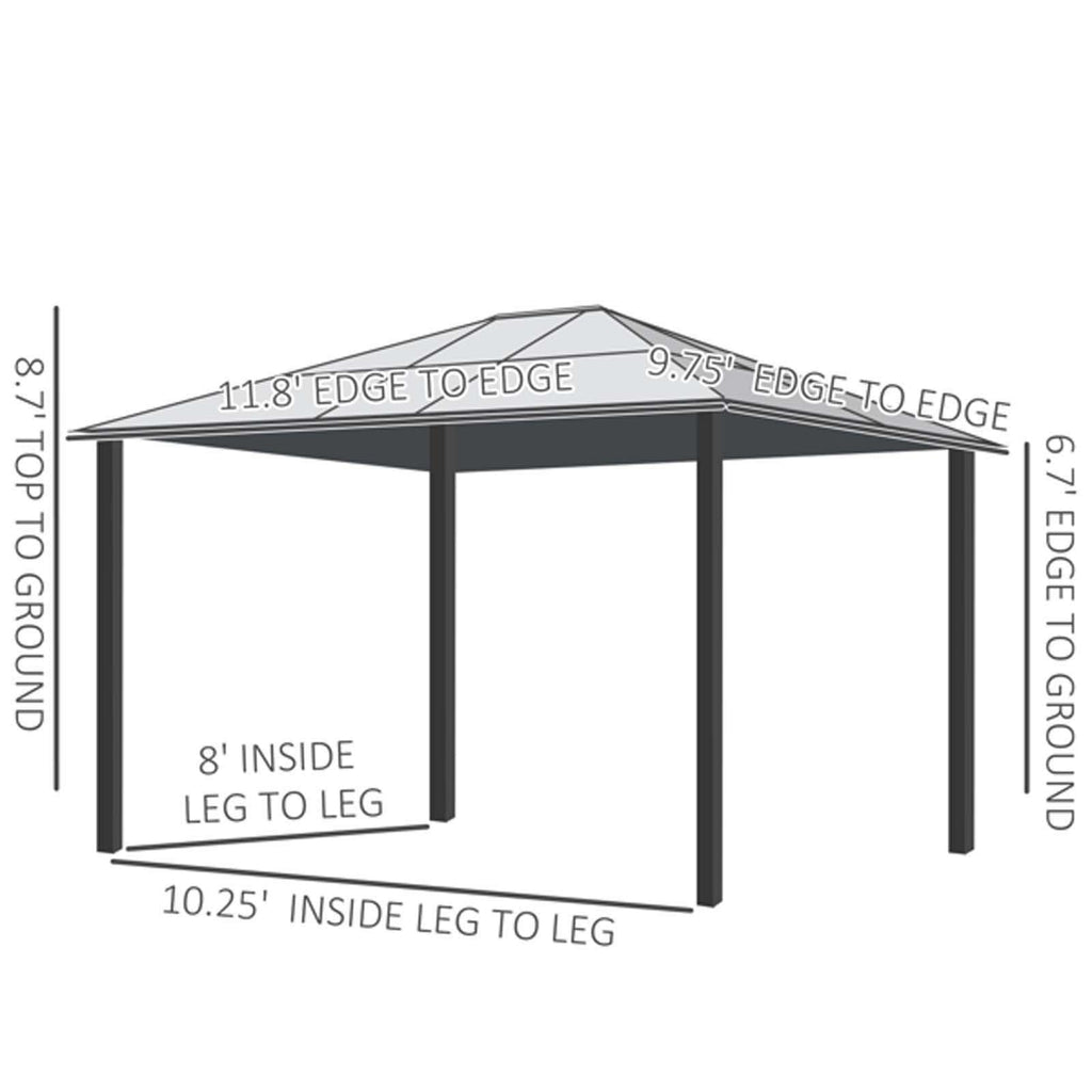 Waterproof Double Roof Gazebo Canopy – Outdoor Shelter for Patio, Garden & Backyard (11.8 × 9.7 FT)