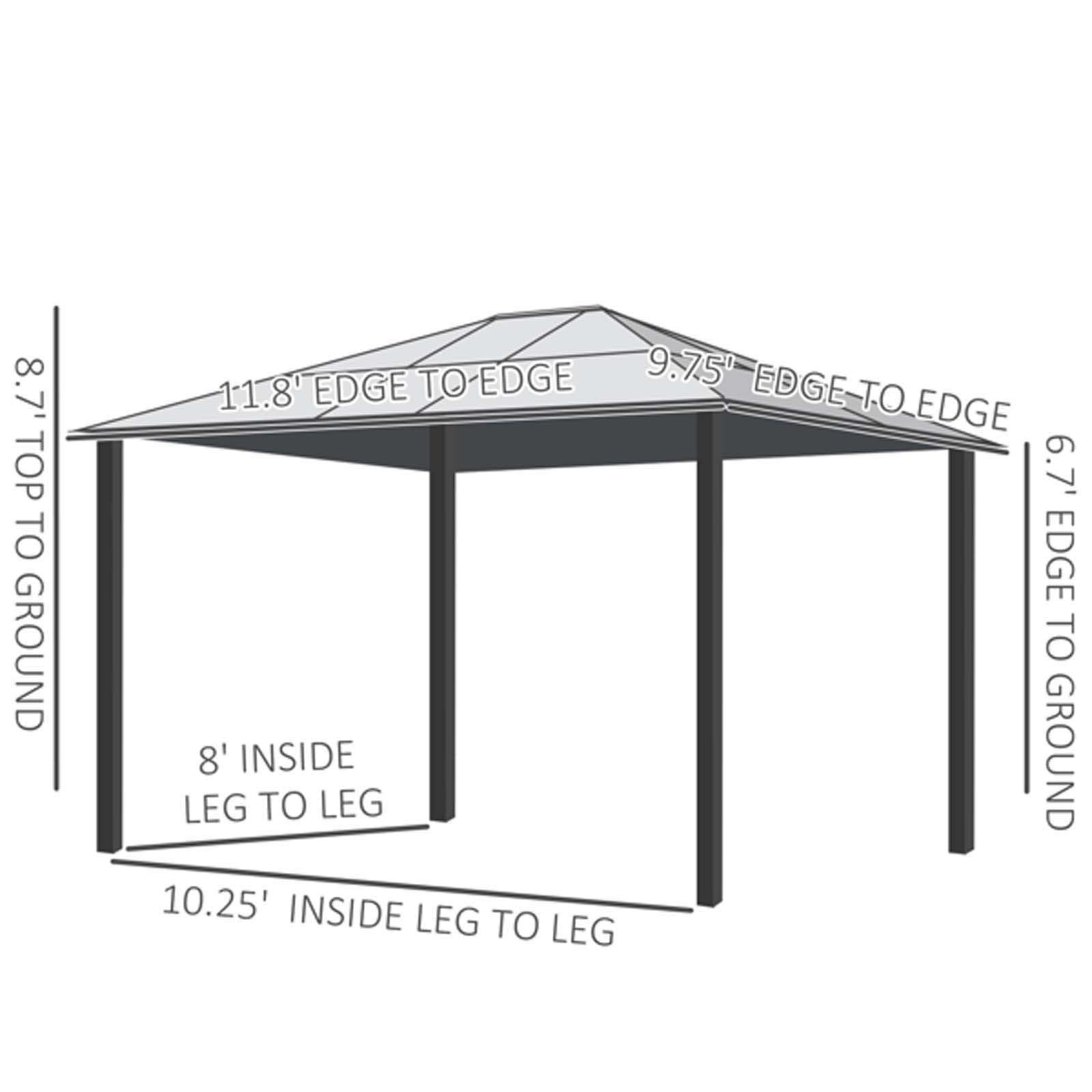Waterproof Double Roof Gazebo Canopy – Outdoor Shelter for Patio, Garden & Backyard (11.8 × 9.7 FT)