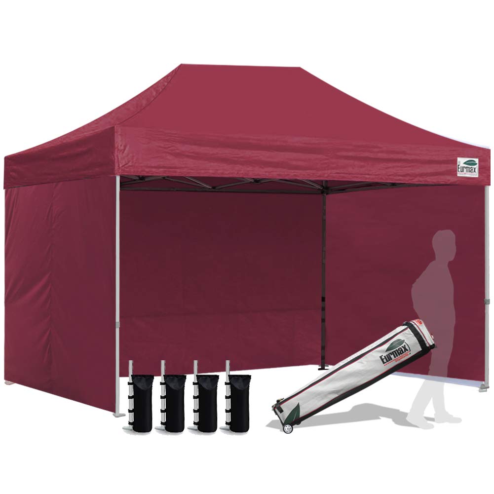 Commercial Pop-Up Canopy Tent – Instant Shelter with 4 Removable Sidewalls, Roller Bag & Sandbags