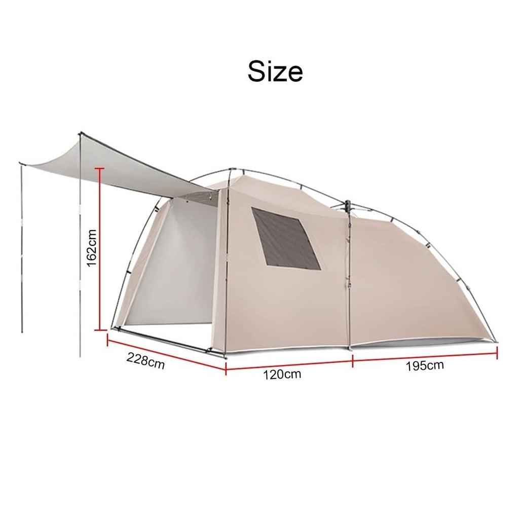 3–4 Person Waterproof Camping Tent with Mesh Ventilation & Canopy Shelter