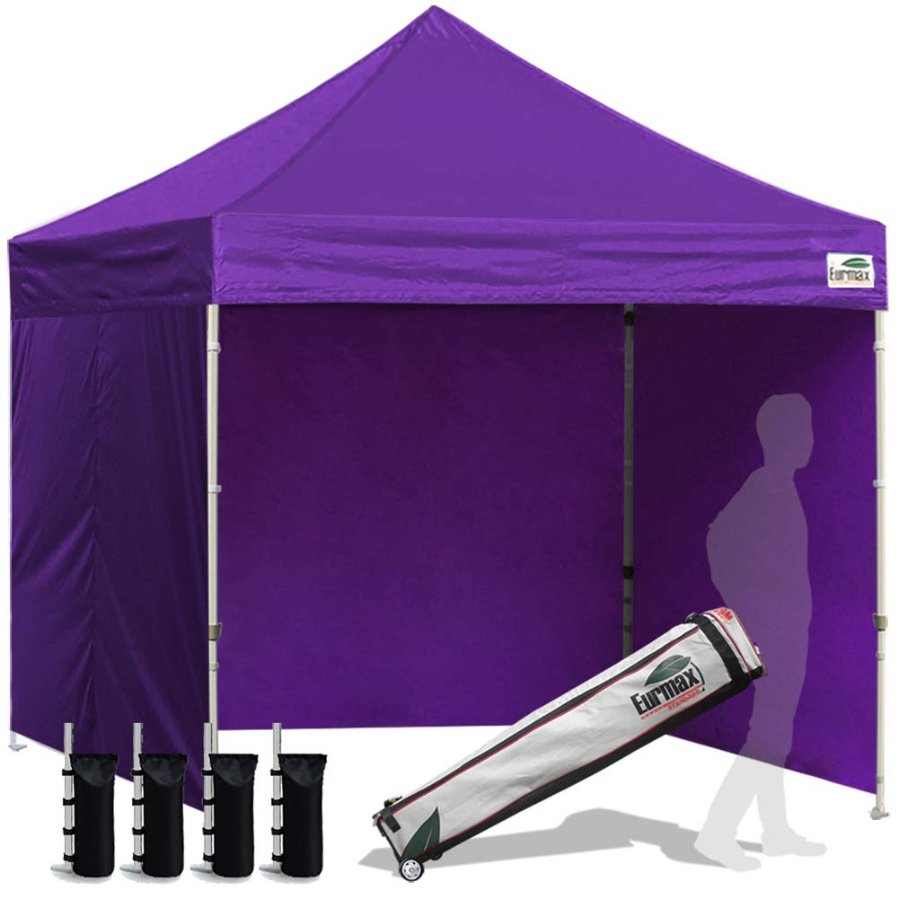 Commercial Pop-Up Canopy Tent – Instant Shelter with 4 Removable Sidewalls, Roller Bag & Sandbags