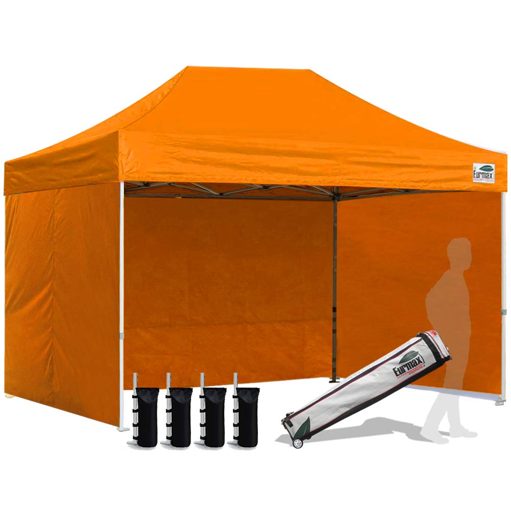 Commercial Pop-Up Canopy Tent – Instant Shelter with 4 Removable Sidewalls, Roller Bag & Sandbags
