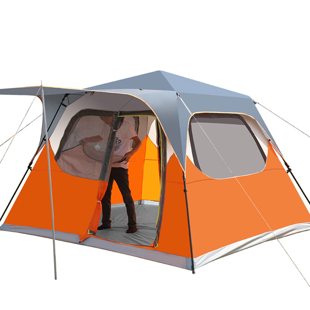 5–8 Person Pop-Up Family Camping Tent with Porch & Double Doors – Foldable Double-Layer Shelter