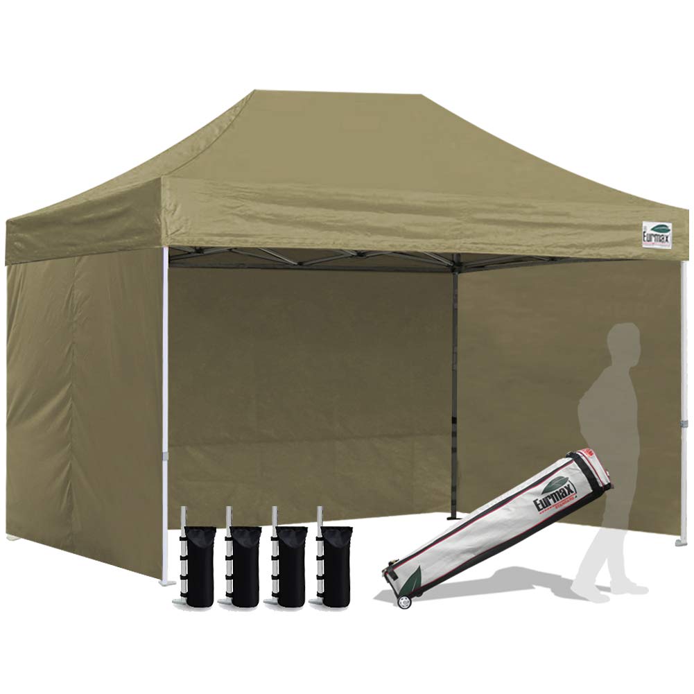 Commercial Pop-Up Canopy Tent – Instant Shelter with 4 Removable Sidewalls, Roller Bag & Sandbags