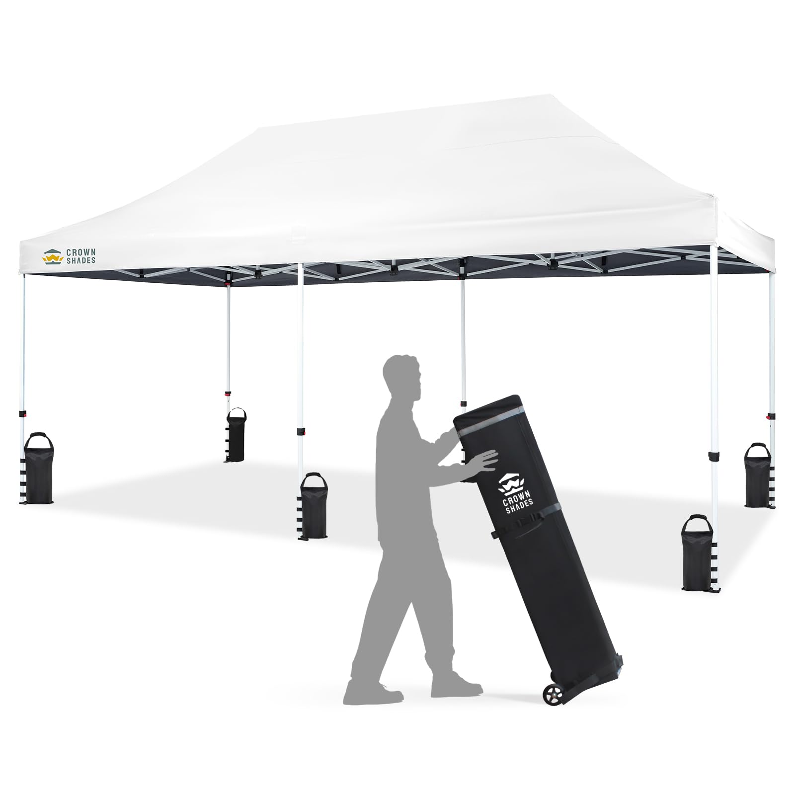 Commercial Pop-Up Canopy Tent – Instant 1-Person Setup with 400D Silver-Coated Fabric, Wheels & Carry Bag