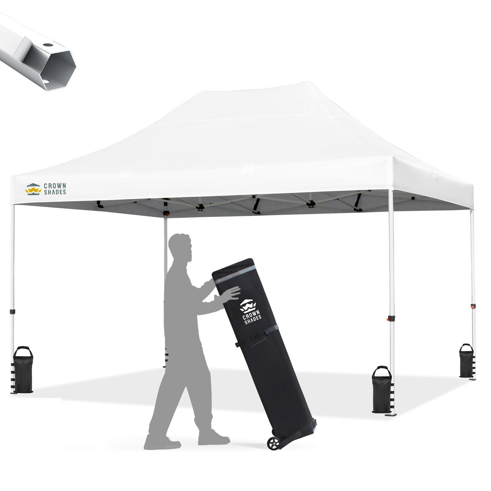Commercial Pop-Up Canopy Tent – Instant 1-Person Setup with 400D Silver-Coated Fabric, Wheels & Carry Bag