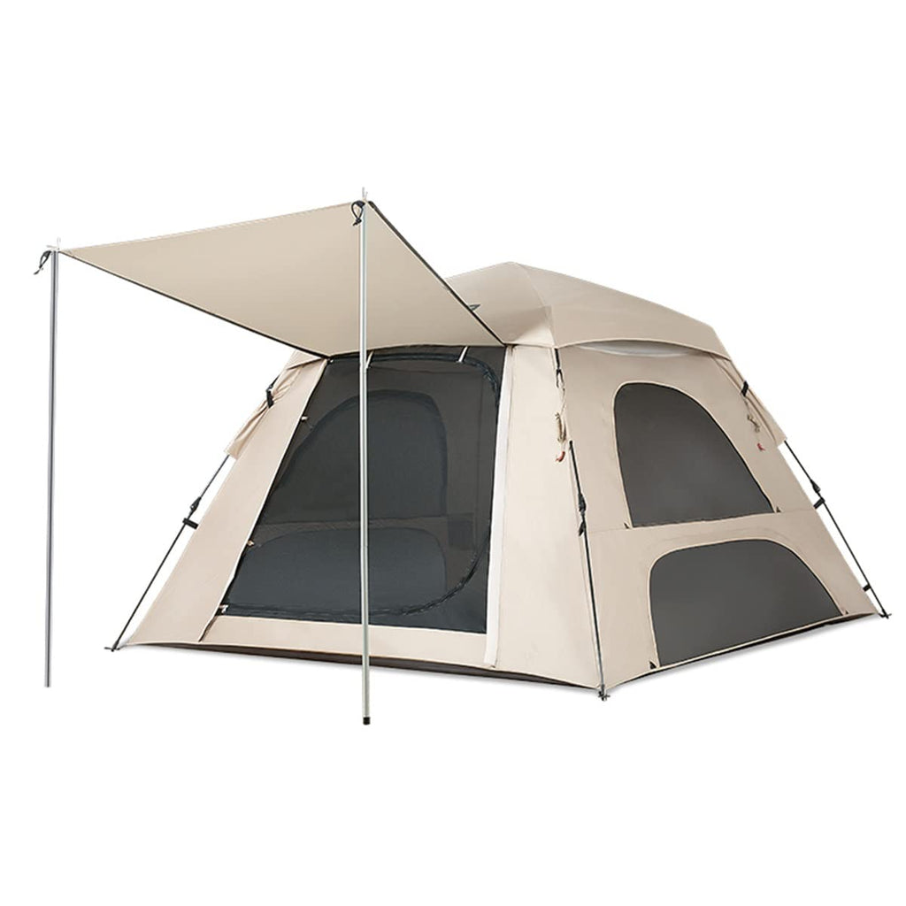 3-Person Pop-Up Camping Tent with Porch & Mesh Windows – Waterproof Family Shelter