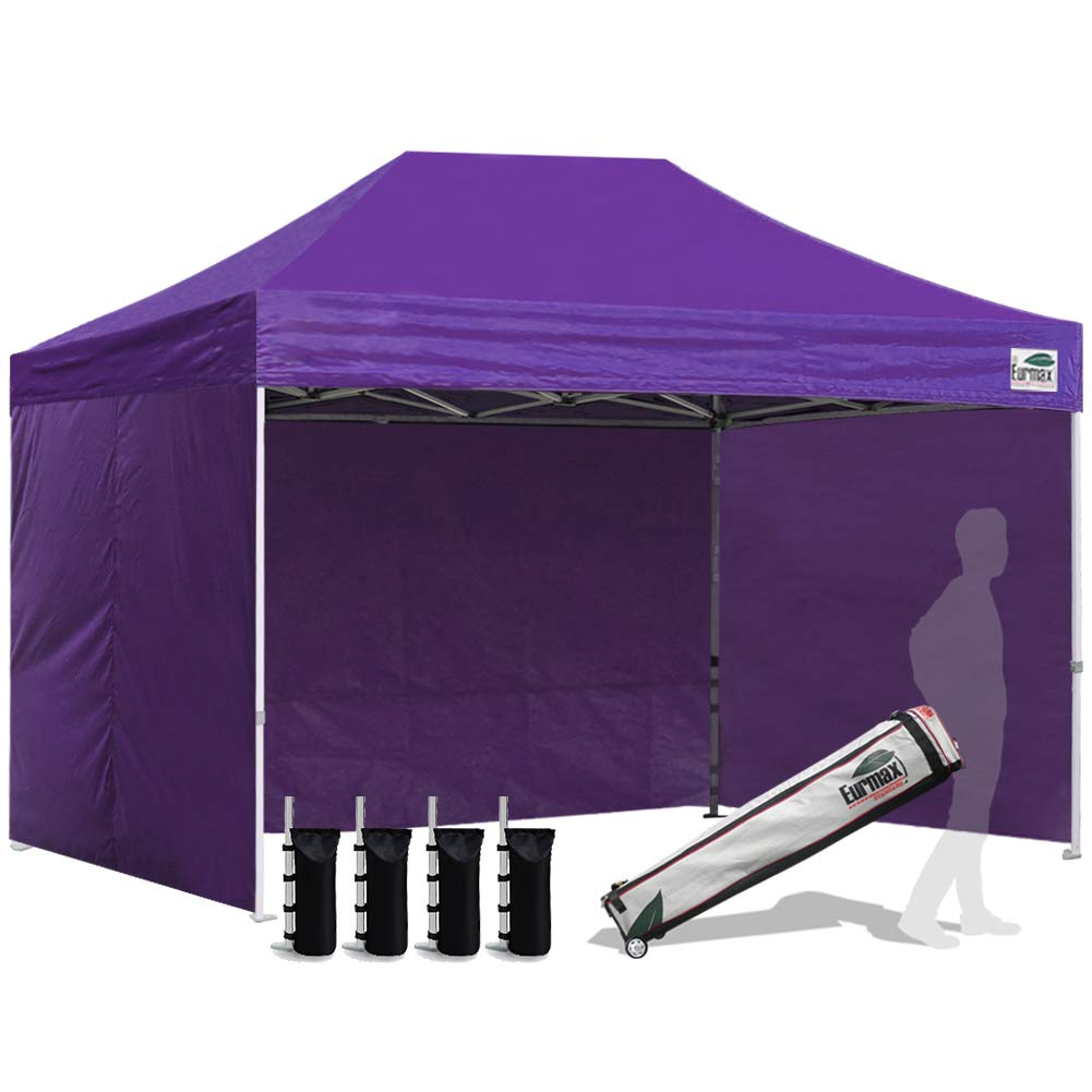 Commercial Pop-Up Canopy Tent – Instant Shelter with 4 Removable Sidewalls, Roller Bag & Sandbags