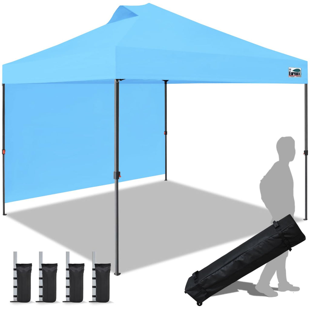 Commercial Pop-Up Canopy Tent – Instant Shelter with 4 Removable Sidewalls, Roller Bag & Sandbags