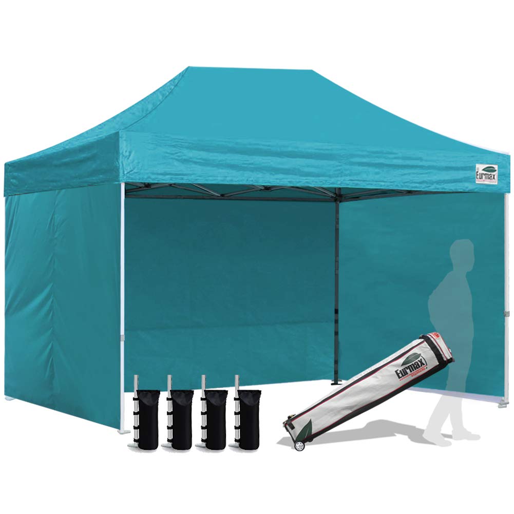 Commercial Pop-Up Canopy Tent – Instant Shelter with 4 Removable Sidewalls, Roller Bag & Sandbags