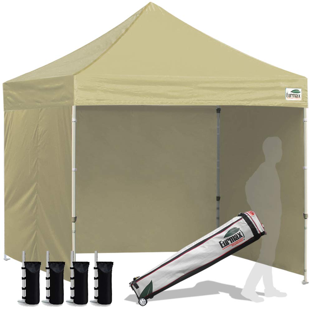 Commercial Pop-Up Canopy Tent – Instant Shelter with 4 Removable Sidewalls, Roller Bag & Sandbags