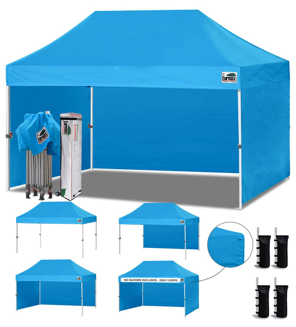 Commercial Pop-Up Canopy Tent – Instant Shelter with 4 Removable Sidewalls, Roller Bag & Sandbags
