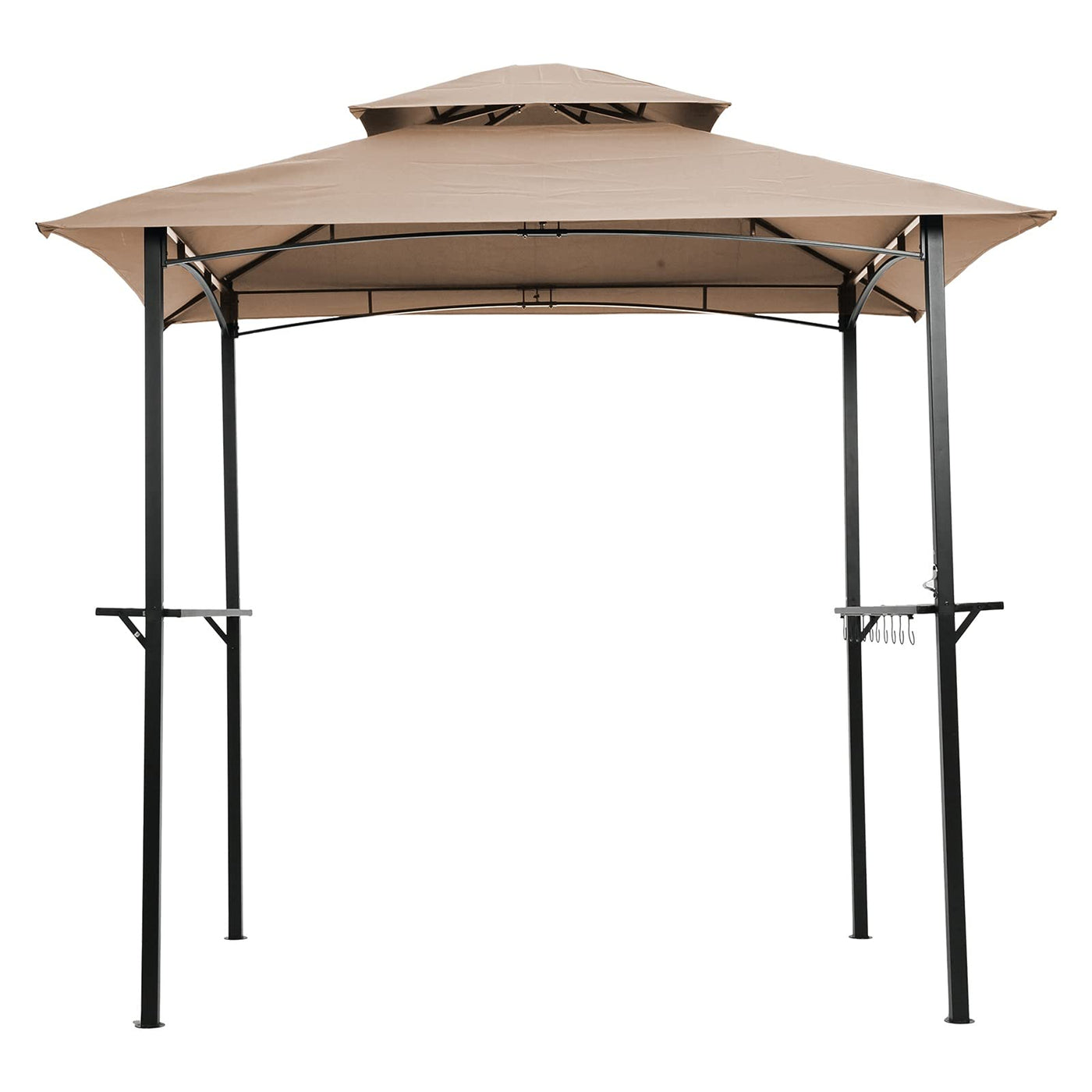 8 × 5 Ft Grill Gazebo Canopy – 2-Tier Outdoor Shelter with Steel Frame, Hooks & Bar Counters