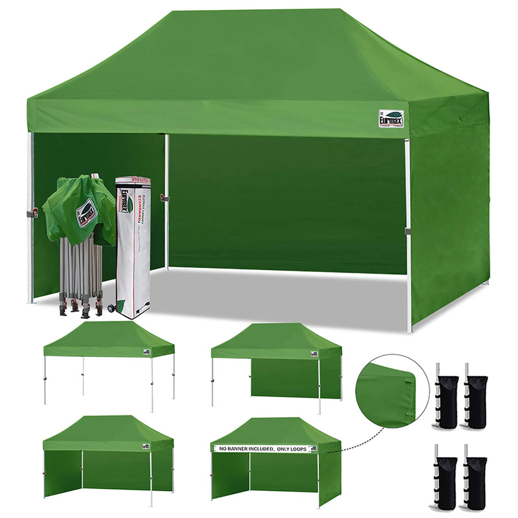 Commercial Pop-Up Canopy Tent – Instant Shelter with 4 Removable Sidewalls, Roller Bag & Sandbags