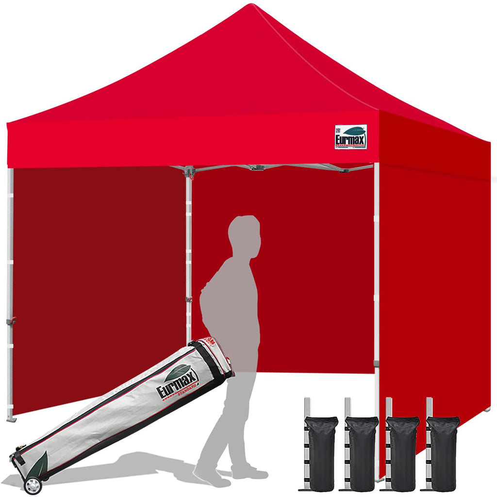 Commercial Pop-Up Canopy Tent – Instant Shelter with 4 Removable Sidewalls, Roller Bag & Sandbags