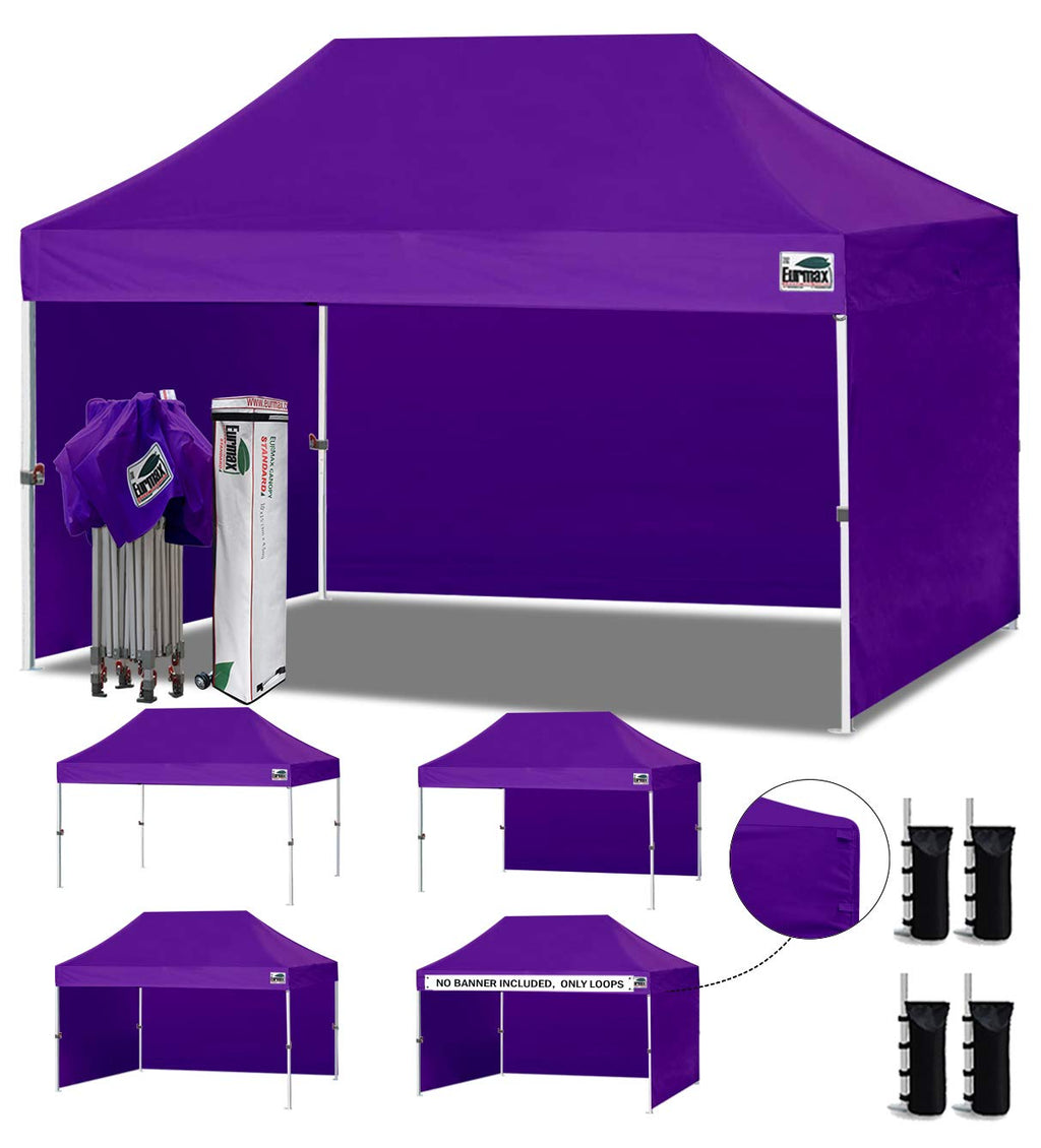 Commercial Pop-Up Canopy Tent – Instant Shelter with 4 Removable Sidewalls, Roller Bag & Sandbags
