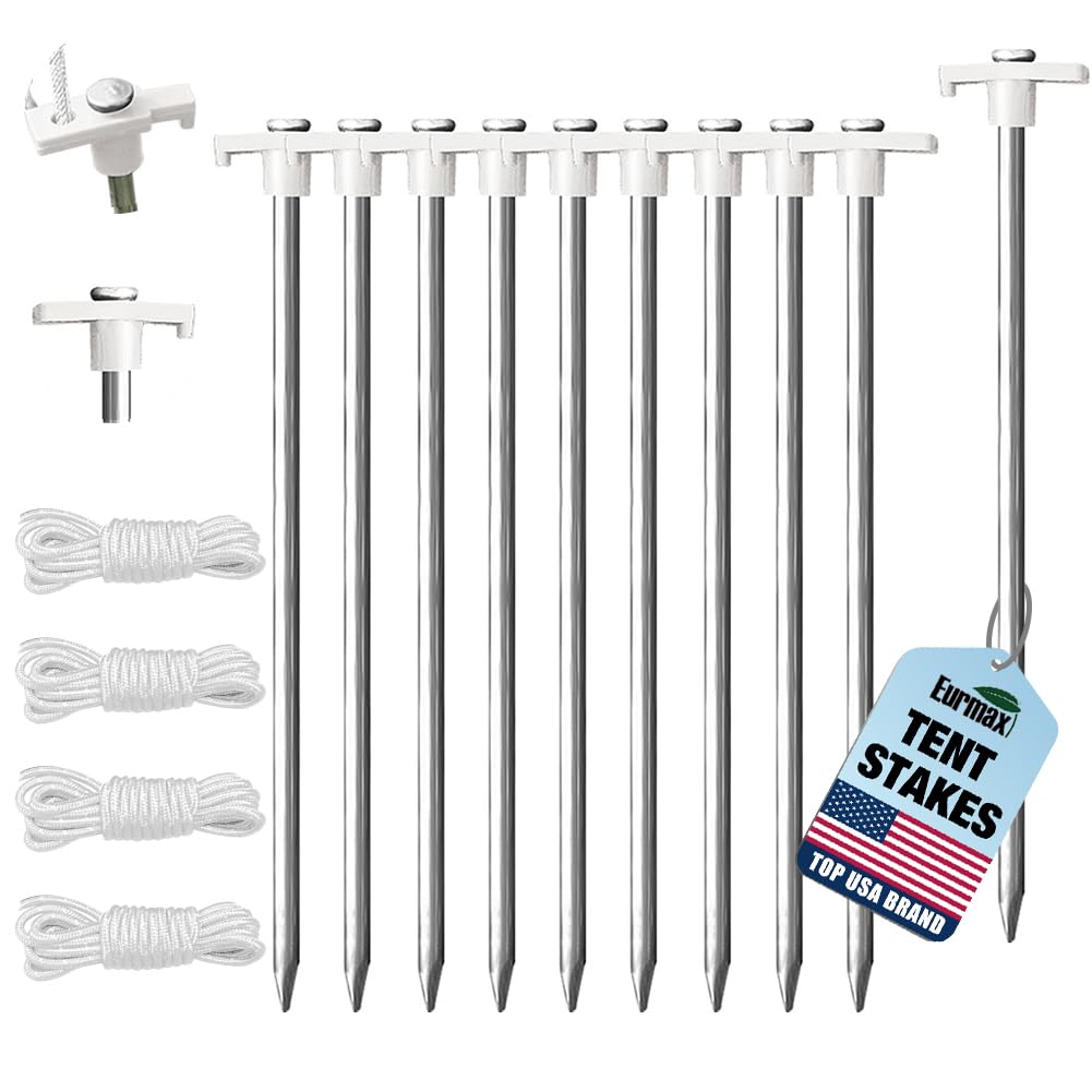 Galvanized Tent Stakes & Hammer Set – Heavy-Duty Non-Rust Anchors for Camping & Canopies