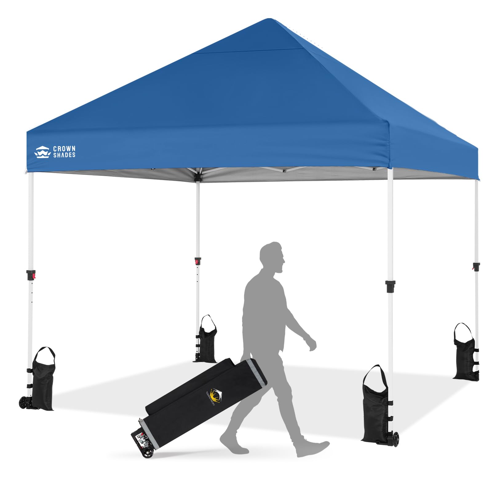 Commercial Pop-Up Canopy Tent – Instant 1-Person Setup with 400D Silver-Coated Fabric, Wheels & Carry Bag